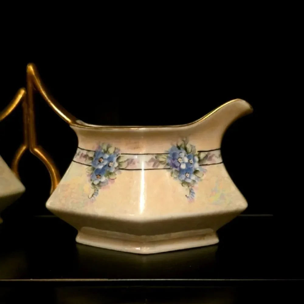Elegant Floral Cream and Gold Cookware Set